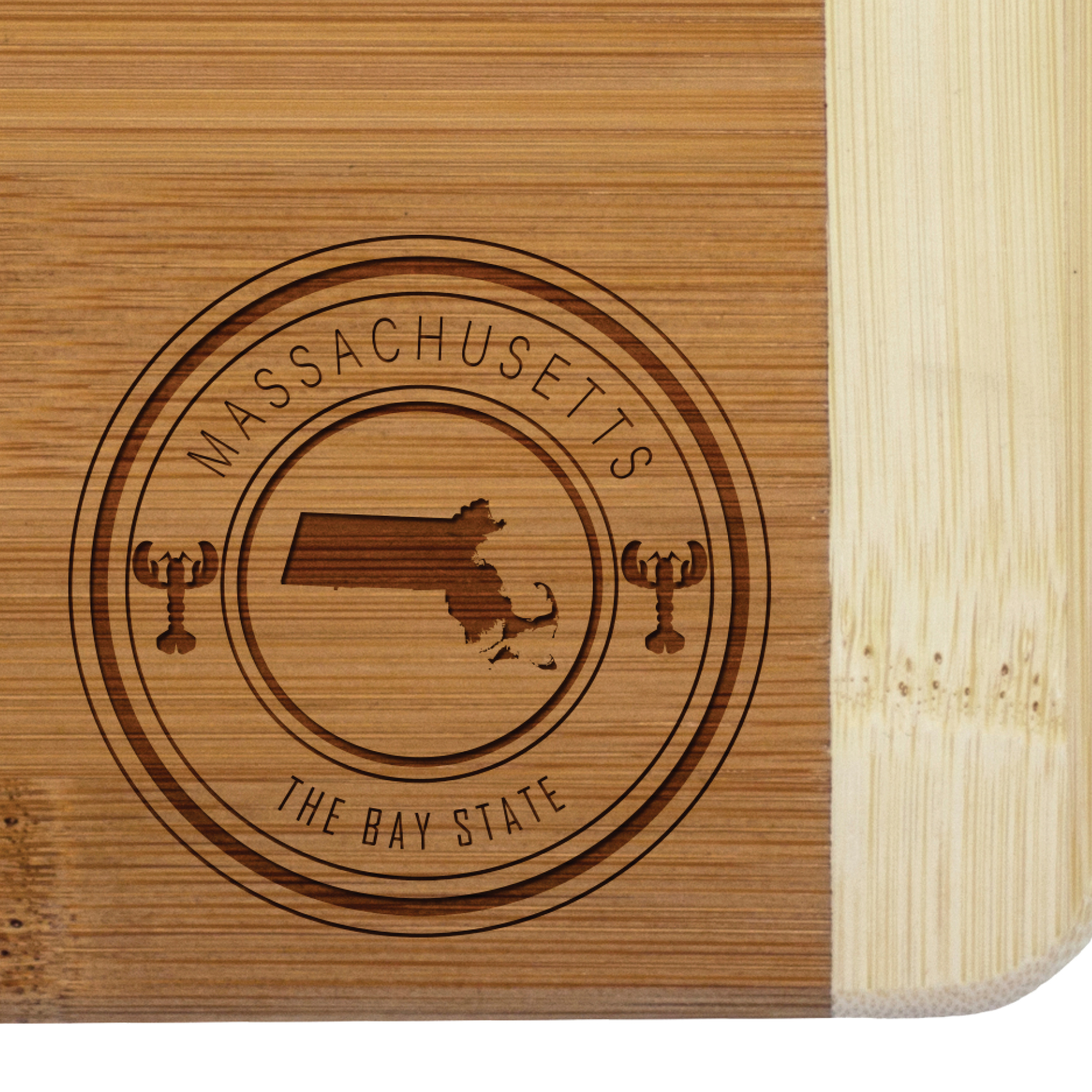 Massachusetts State Stamp 2-Tone Bar Board 2