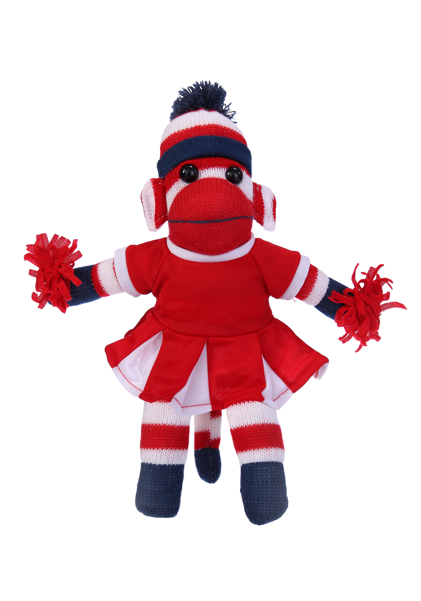 Patriotic Sock Monkey in Cheerleader Outfit 2