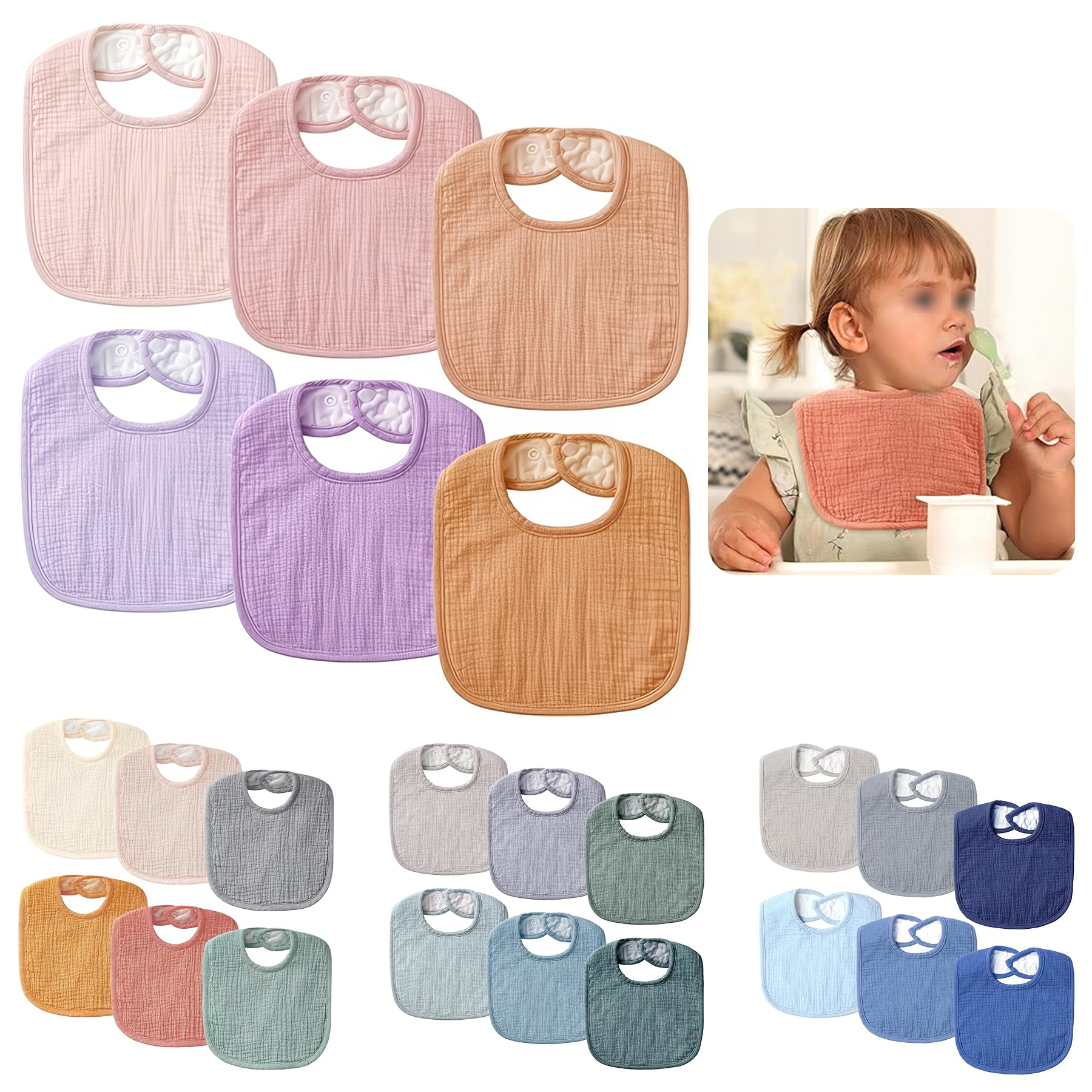 Soft Cotton Baby Drool Bibs 2