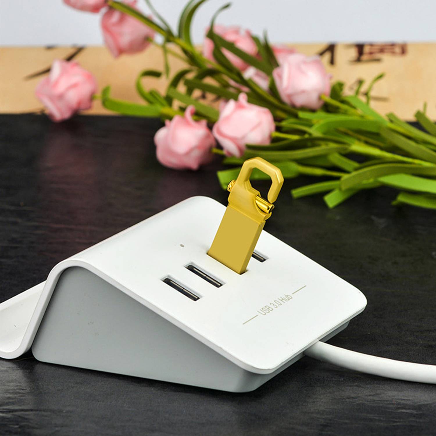 Metal Shell U Disk With Carabiner 5