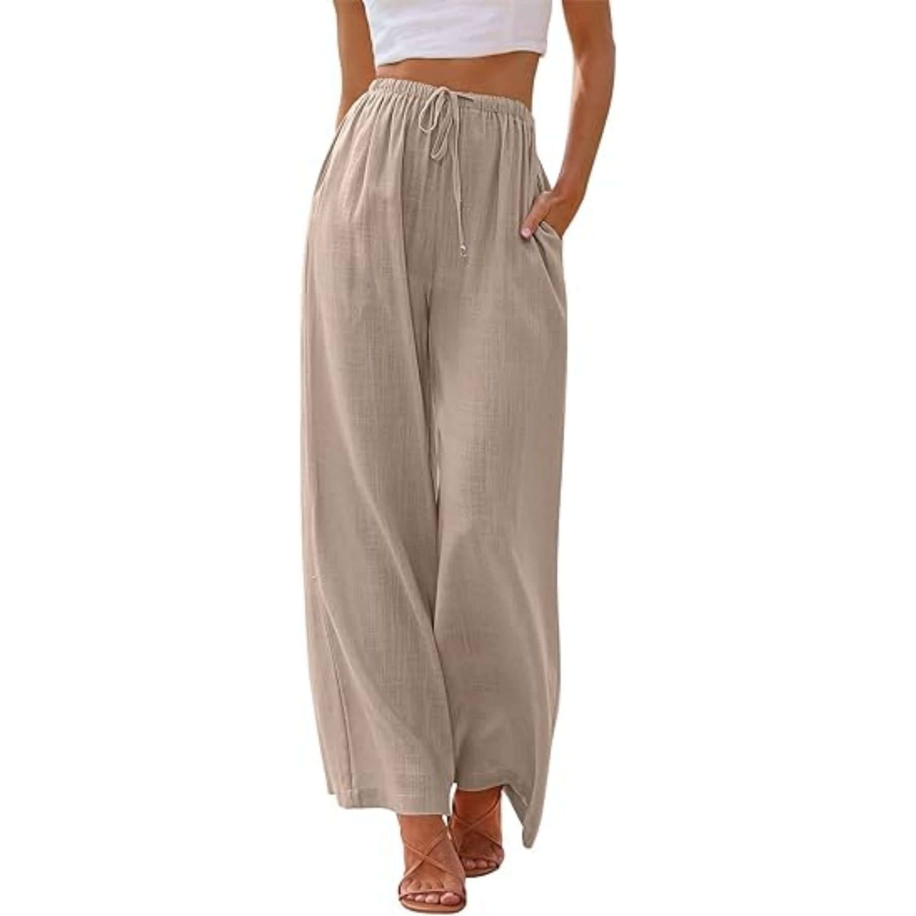 Women's Linen Summer Palazzo Pants 13
