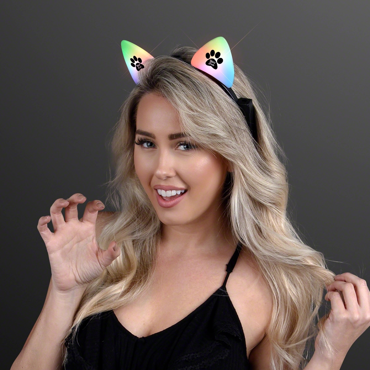 Blinking LED Cat Ears Headband 8