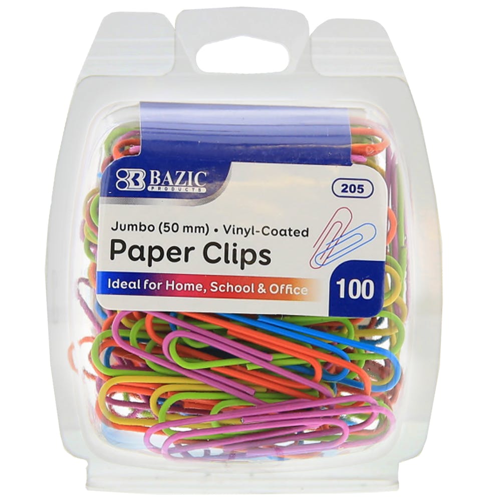 Paper Clips - 100 Count Jumbo Vinyl Coated 2