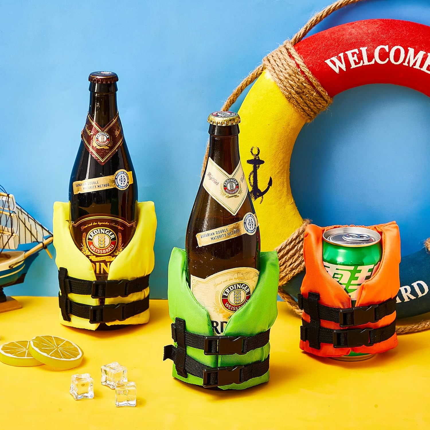 Life Vest Bottle Cooler, custom koozie with logo imprint 3