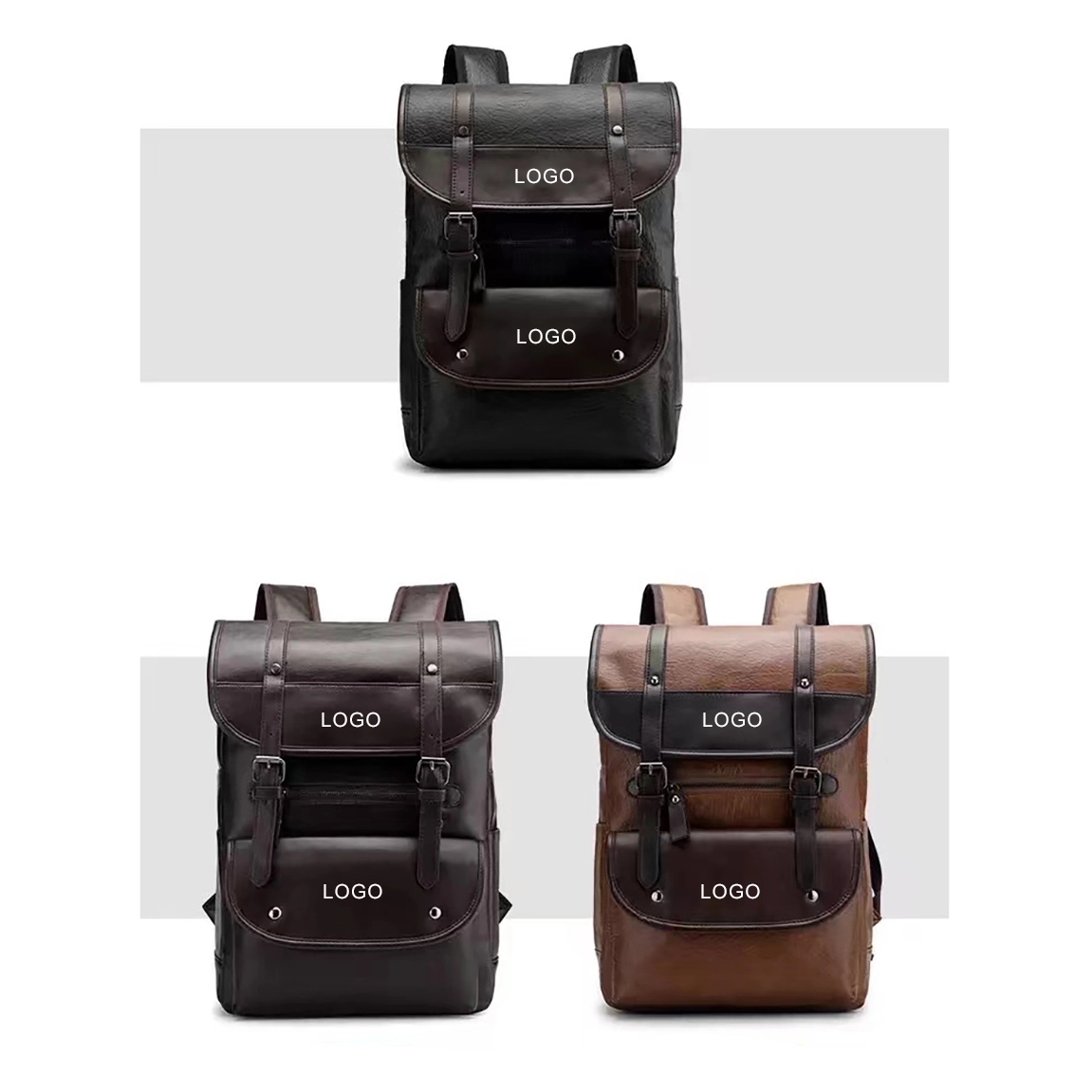 Vintage PU Leather Backpack 2
