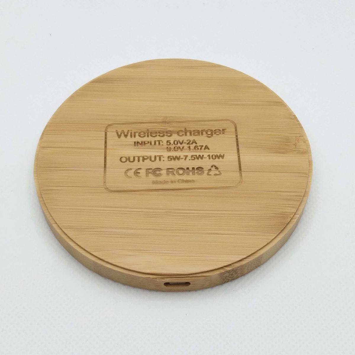 10W Bamboo Wood Fast Wireless Charger 3
