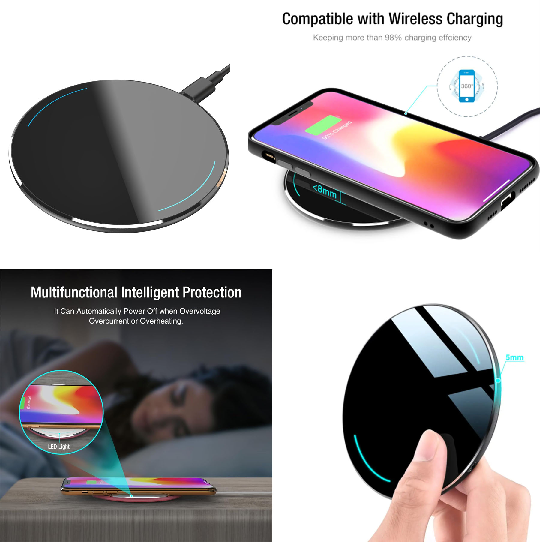 iBank ® Wireless Charger, 12W Charging Pad for iPhone and Galaxy Phones 2