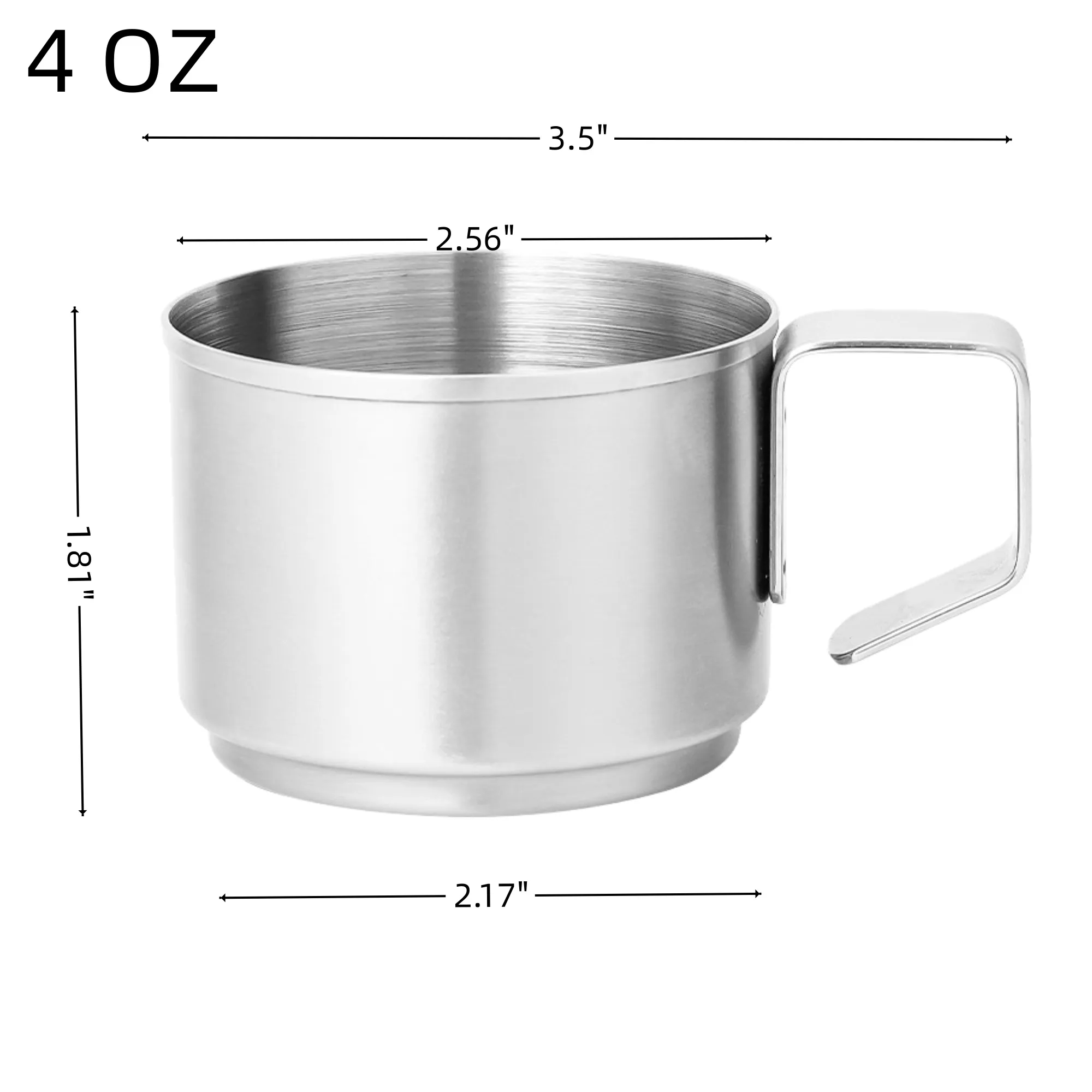 4 Oz Mini Stainless Steel Coffee Cup Mug With Handle 4