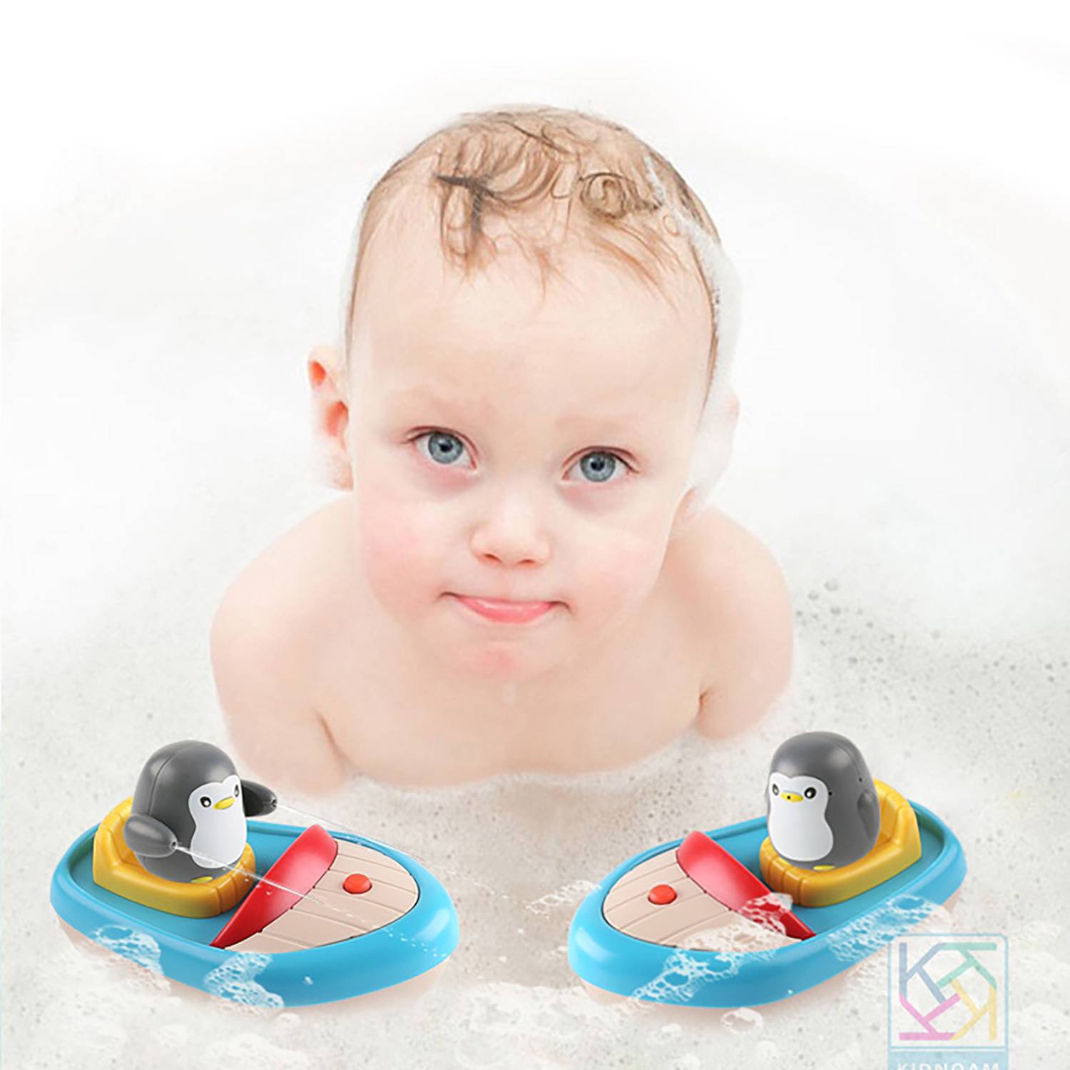 Baby Electric Spraying Penguin Boat Bath Toy 4
