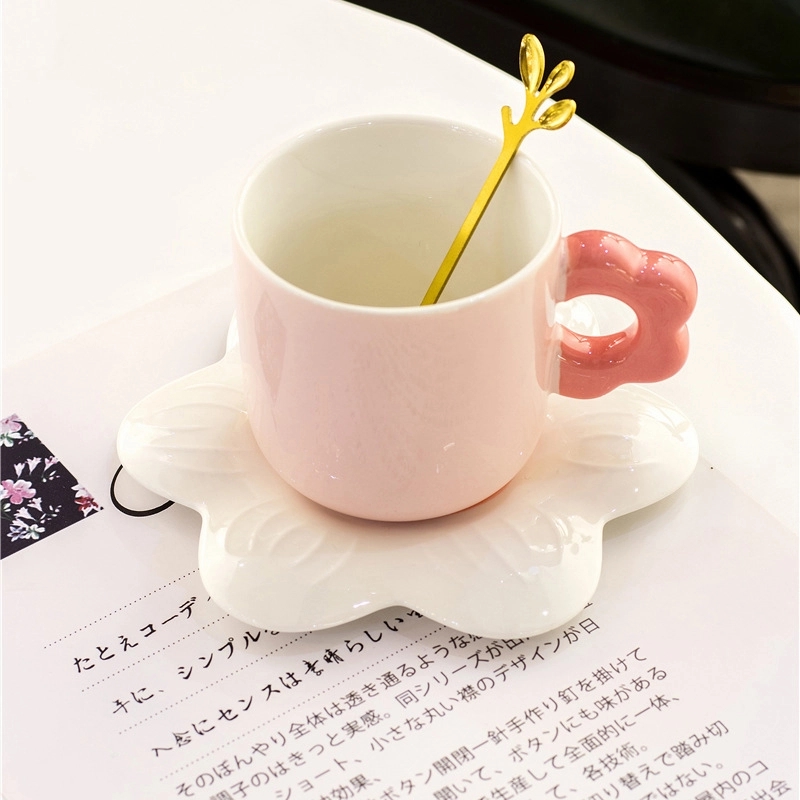 Custom 8 oz Ceramic Coffee Mug Saucer Set 9