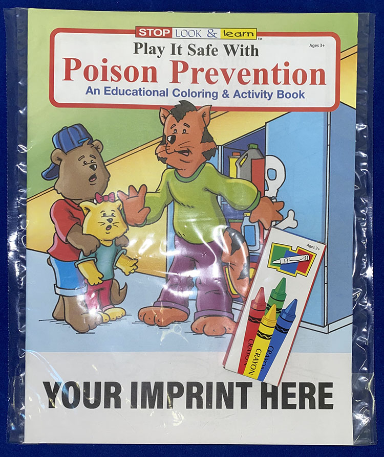 COLORING SET - Play It Safe With Poison Prevention Coloring Book Fun Pack 2