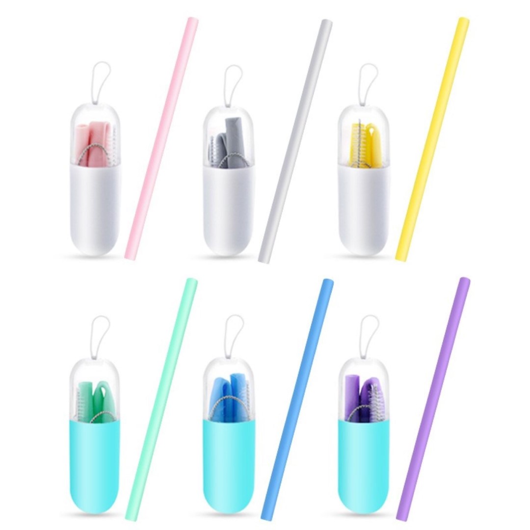 Foldable Silicone Straw In Case 2
