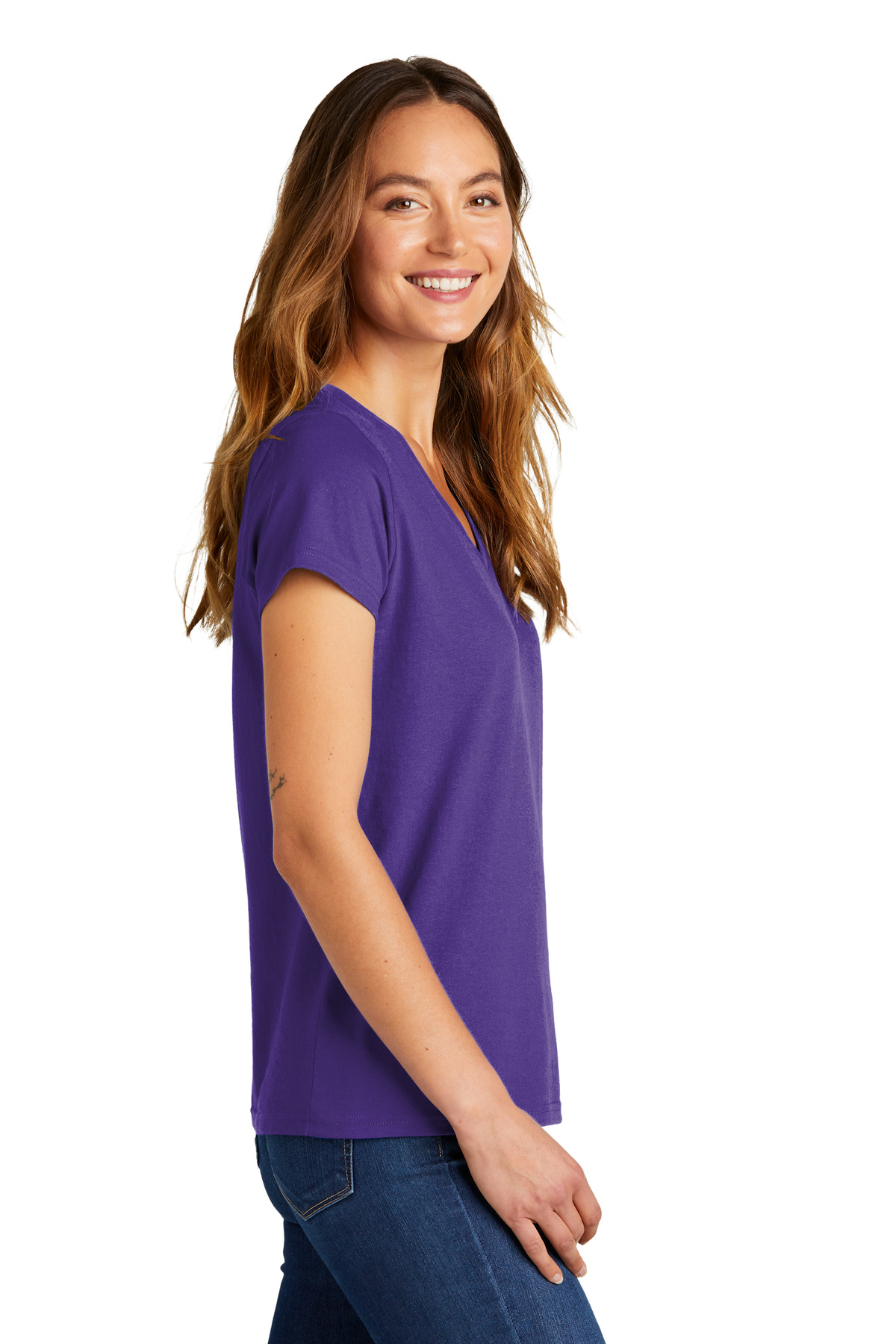 District Women's The Concert Tee V-Neck DT5002 4
