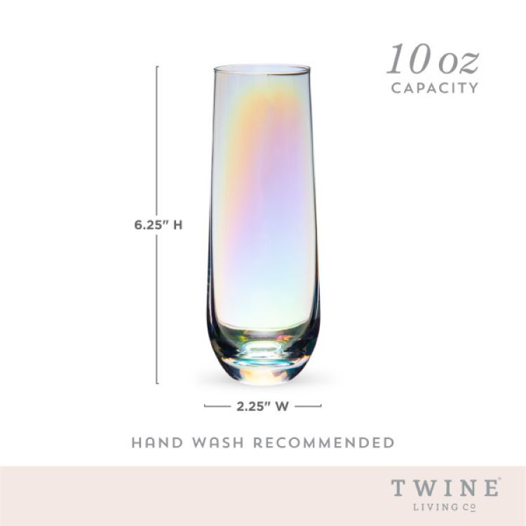 Twine Living® Luster Stemless Champagne Flute, set of 2 1