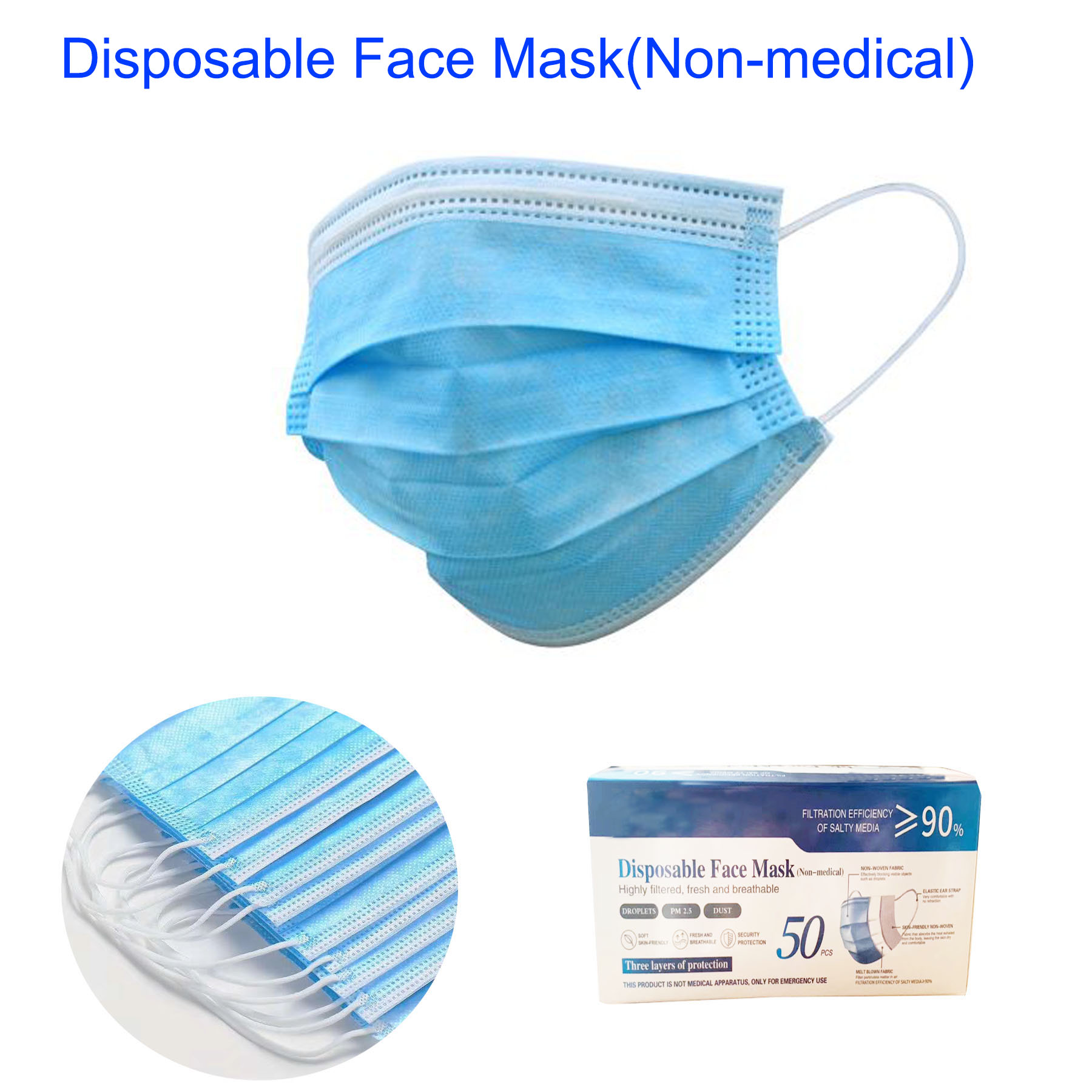 Disposable Face Mask 3 Layers 2