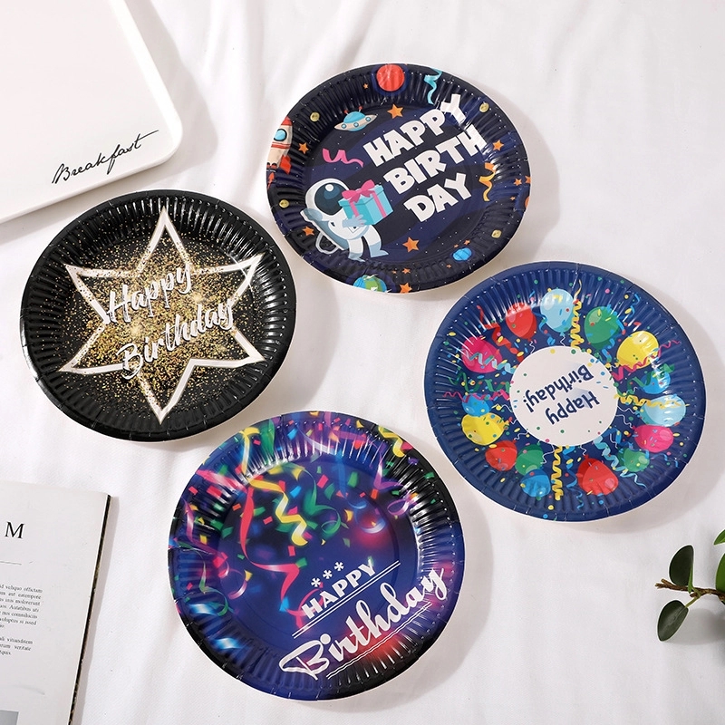 Custom 7" Disposable Party Picnic Salad Dessert Paper Plate 12