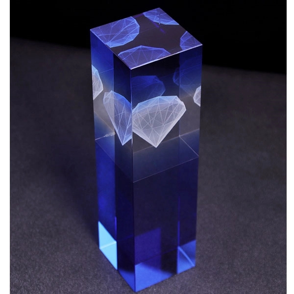 Diamond Square Pillar Crystal Trophy 3