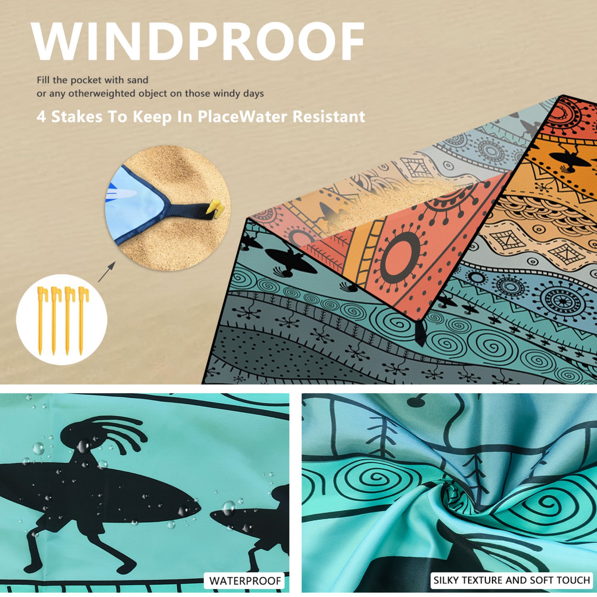 Quick Dry Water Resistant Beach Mat 6