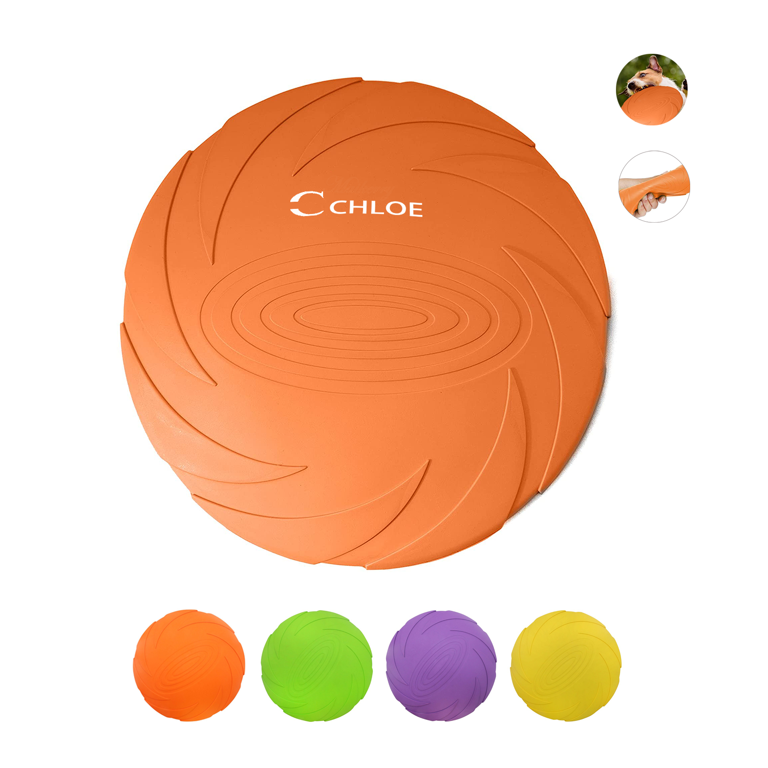 Chew-Resistant Floating Rubber Dog Frisbee Toy 2