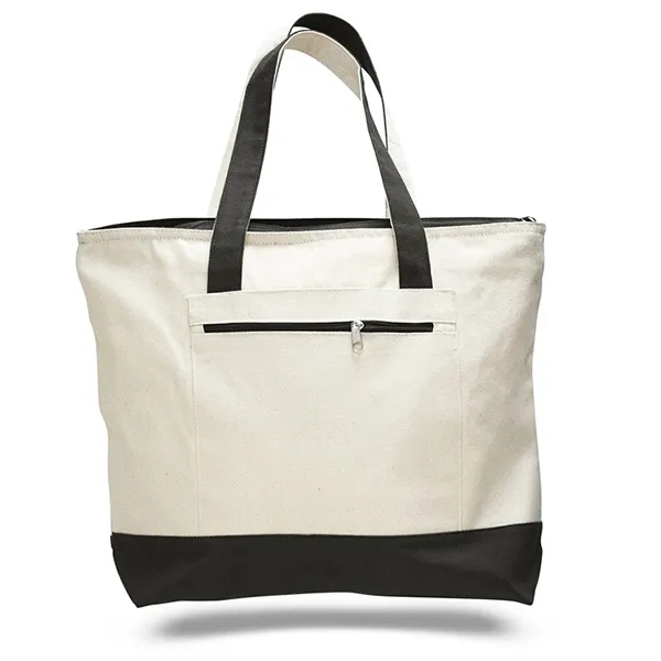 Heavy Canvas Zippered Shopping Tote Bags, custom tote bag with logo imprint 5
