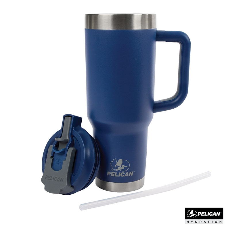 Pelican Porter™ Dual 40 oz. Dual Lid, Recycled Double Wall Stainless Steel Travel Tumbler 19