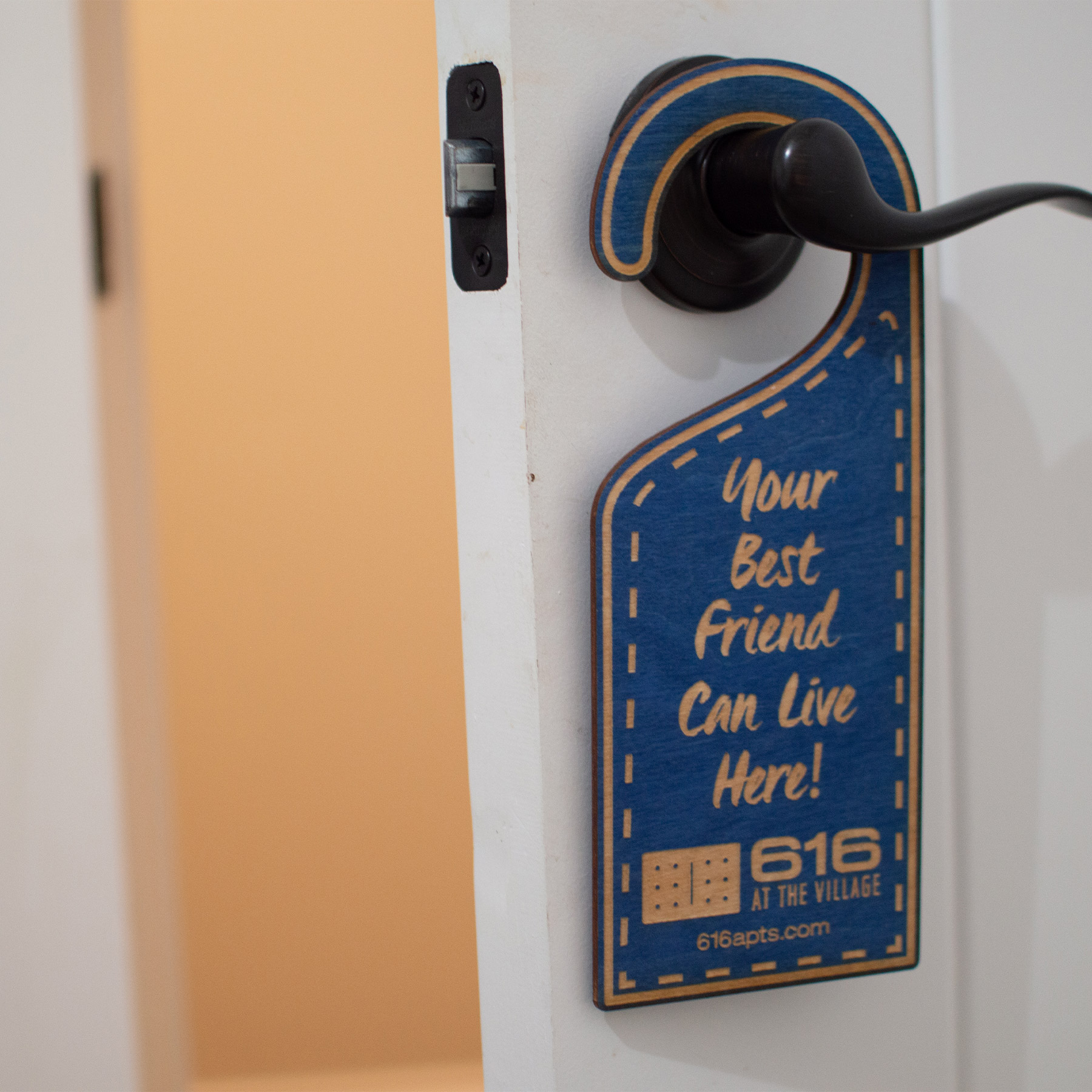 Custom Wood Door Hangers: 1 sided 3