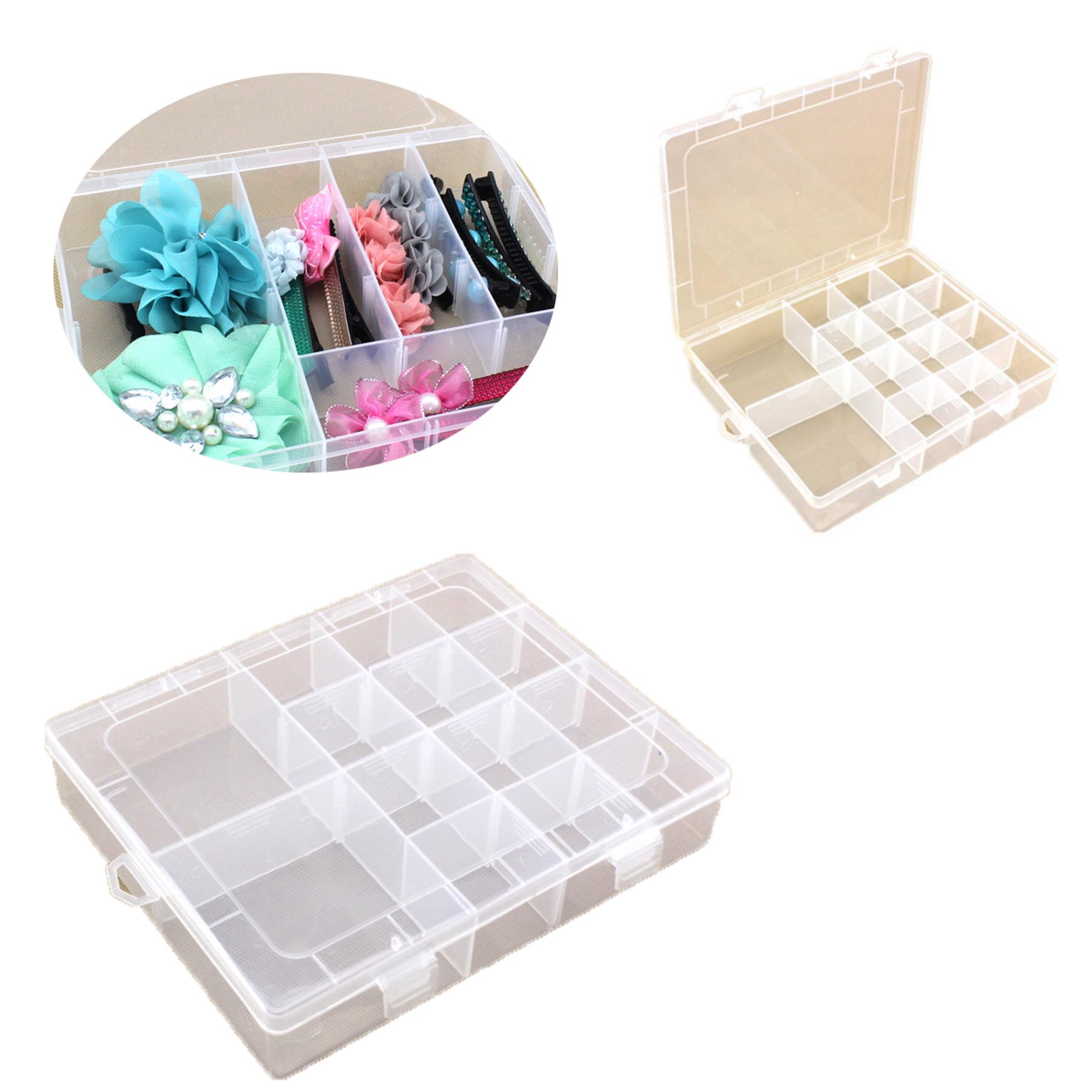 14-cells Detachable Transparent Plastic Storage Box 2