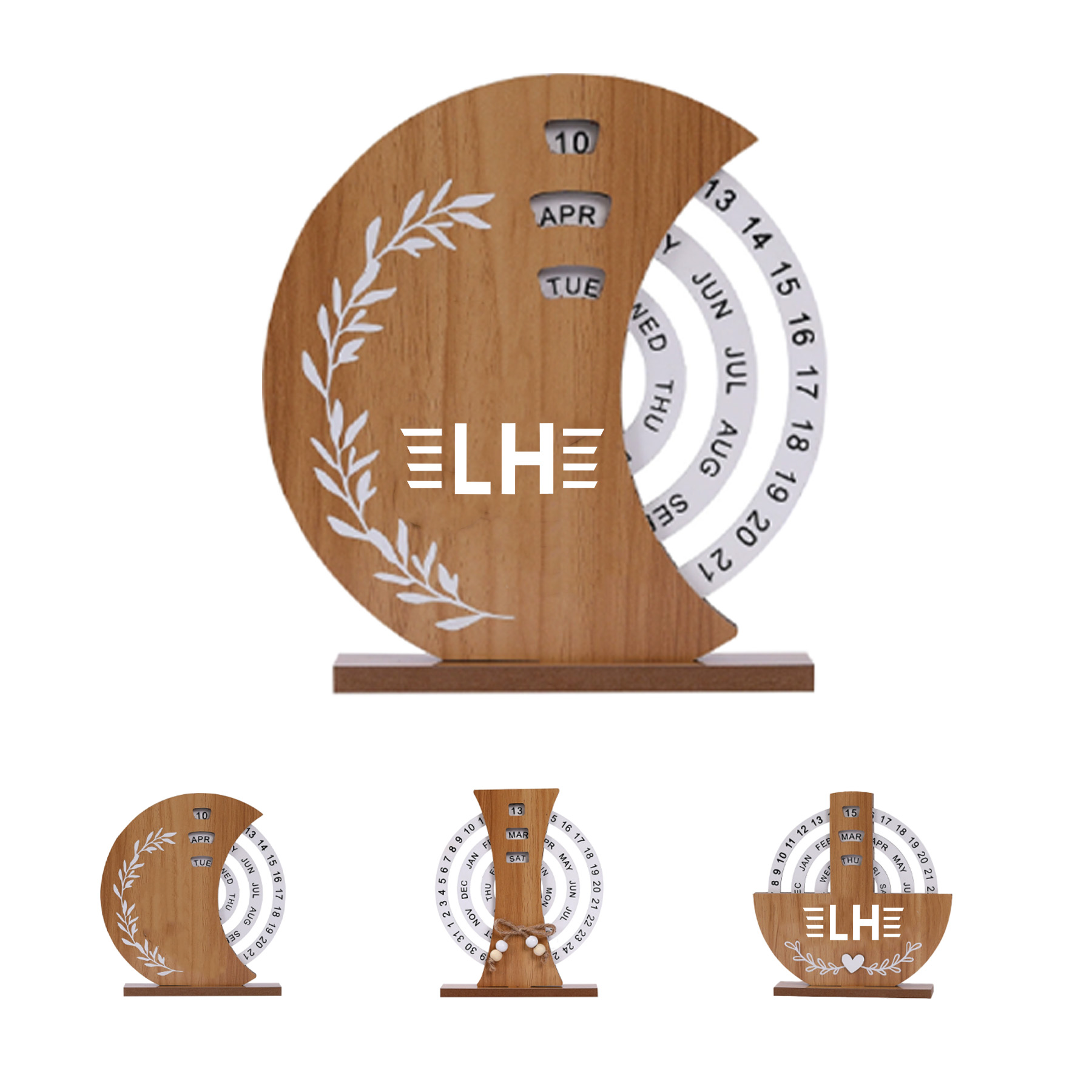 Wooden Creative Manual Rotating Calendar 1