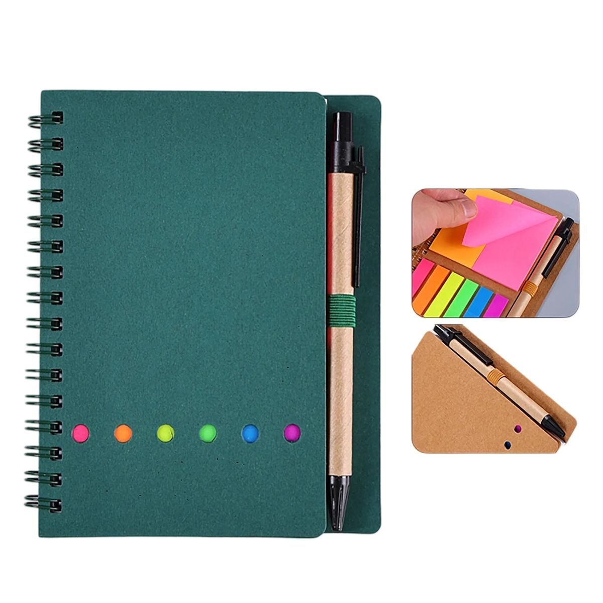 Portable Kraft Paper Journal with Sticky Notes 5