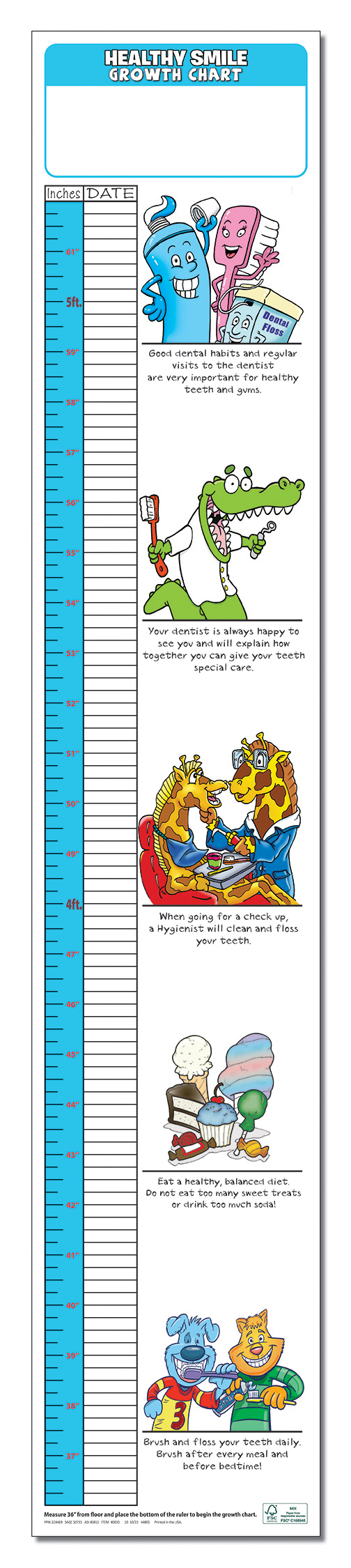 GROWTH CHART - Healthy Smile Children's Growth Chart 1