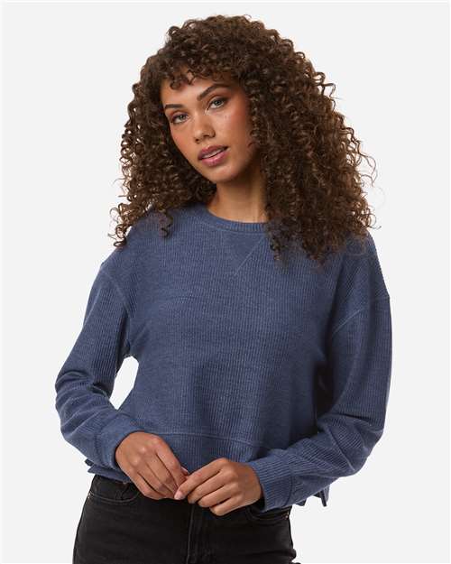 Women's Ribbed Knit Cropped Boxy Crew - BW5102 25