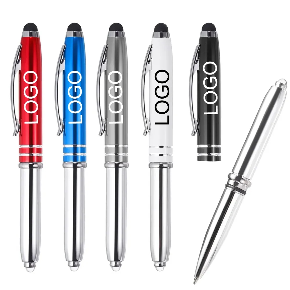 3 in 1 Metal Pen with Stylus and LED Flashlight 4