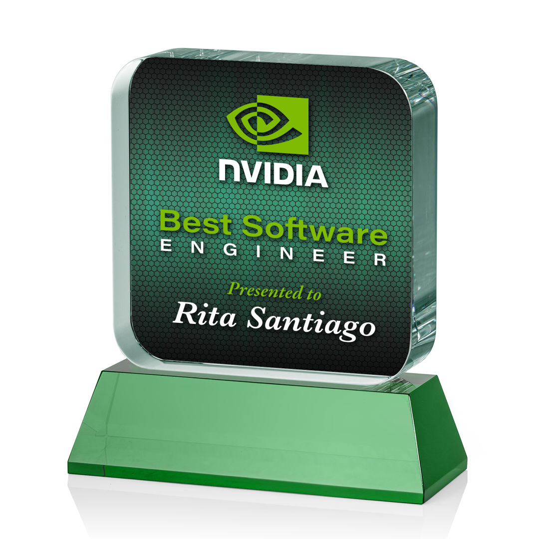 Flamborough VividPrint™ Award on Base - Green 13