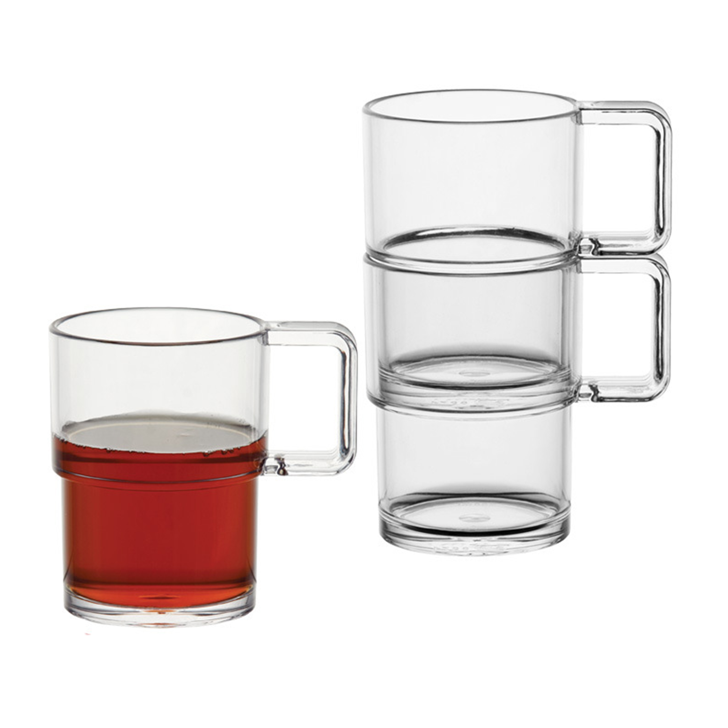 8oz Plastic Clear Stackable Cup w/Handle 5