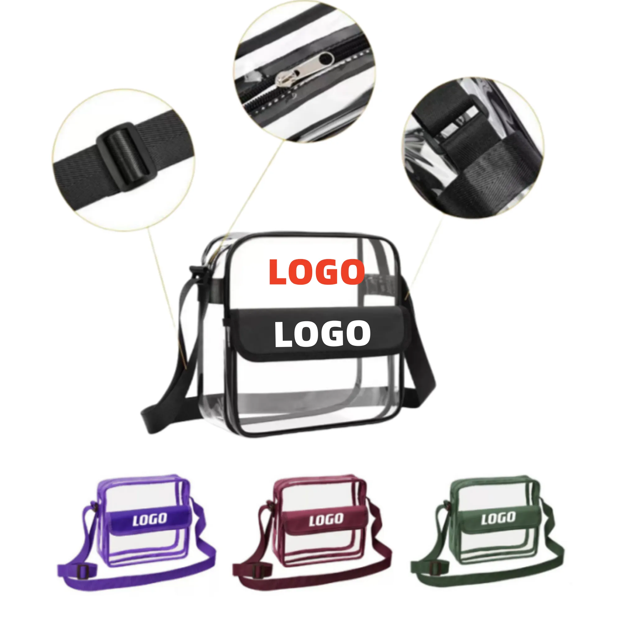 KPVC Transparent Crossbody Single Shoulder Bag 1