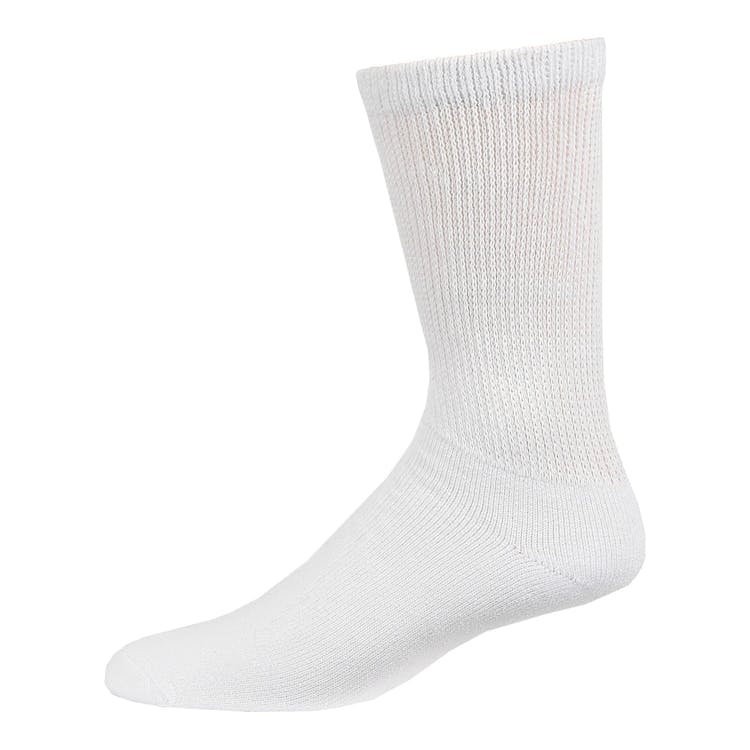 Men's Buruka Crew Diabetic Socks - White Size 9-11 3 Pack 2