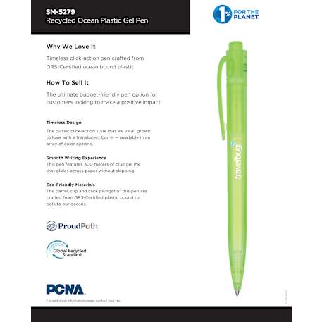 Recycled Ocean Plastic Gel Pen 40