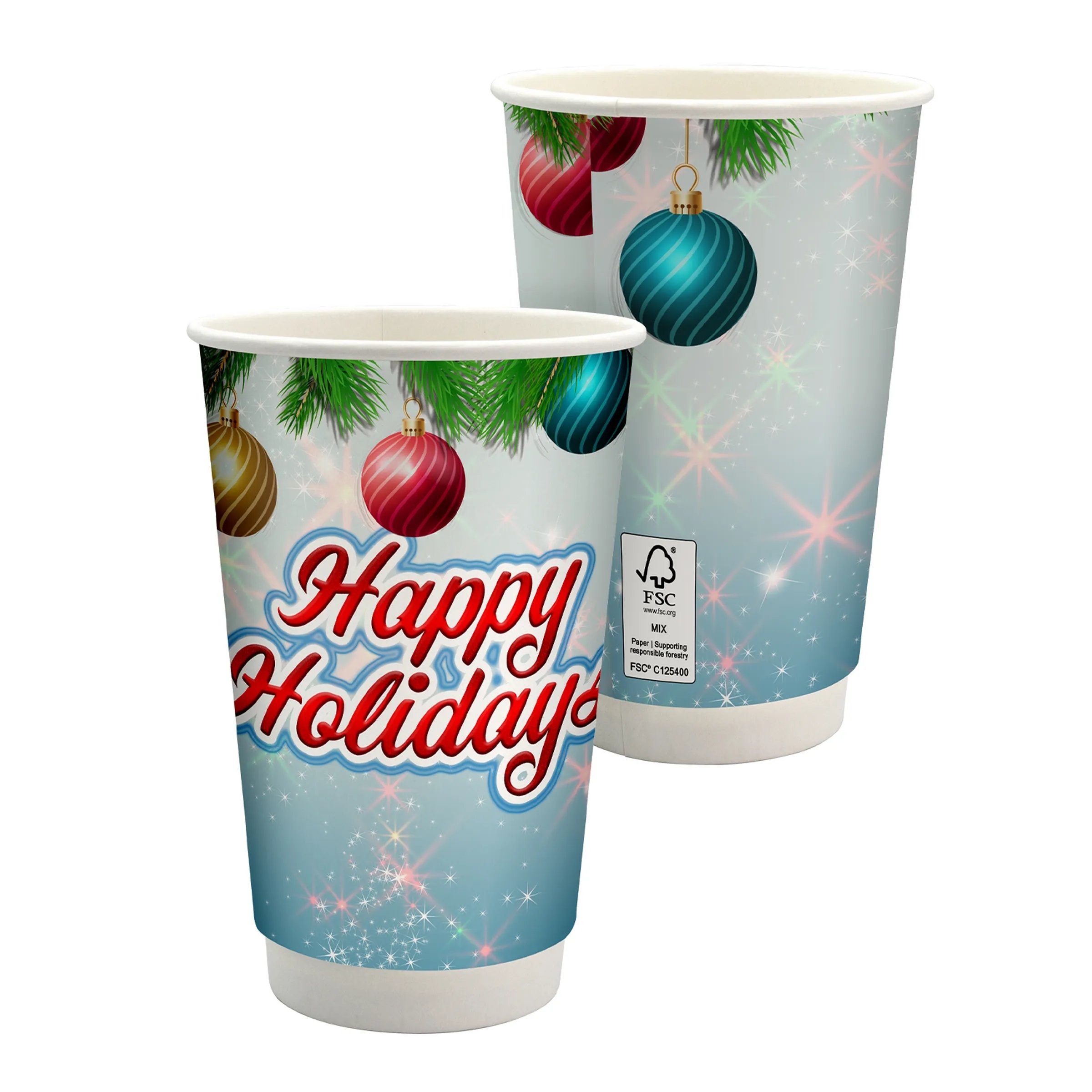16 oz. Full Color Holiday Paper Cup