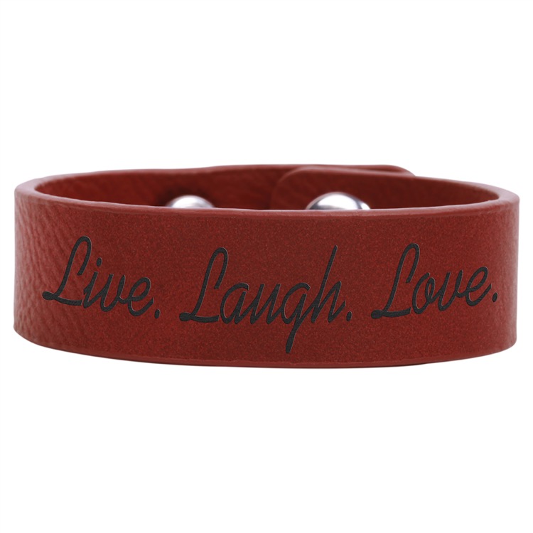 8 1/2" x 3/4" Rose Leatherette Youth Cuff Bracelet 5