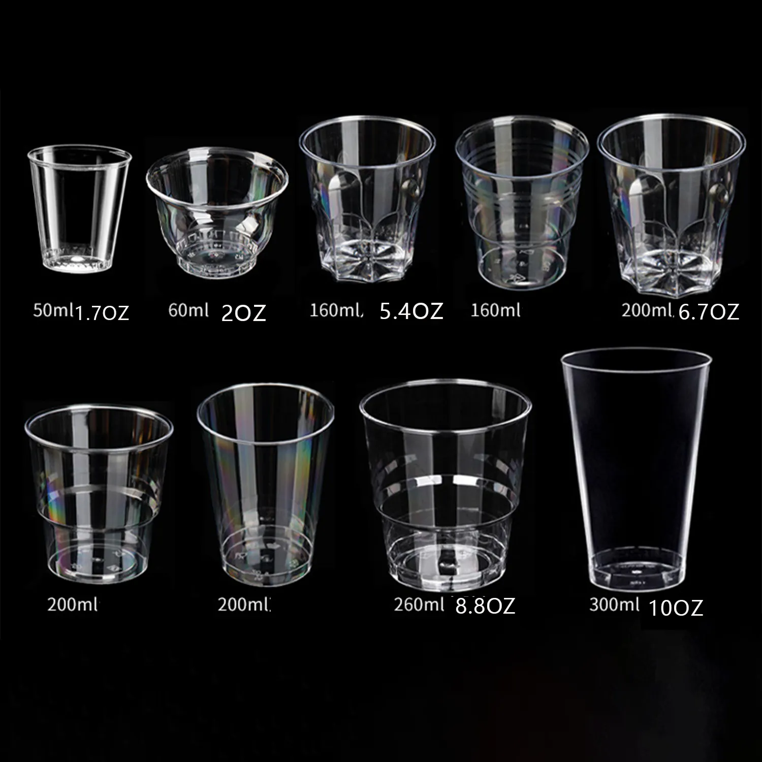 10OZ Hard Disposable Plastic Transparent Cup 3