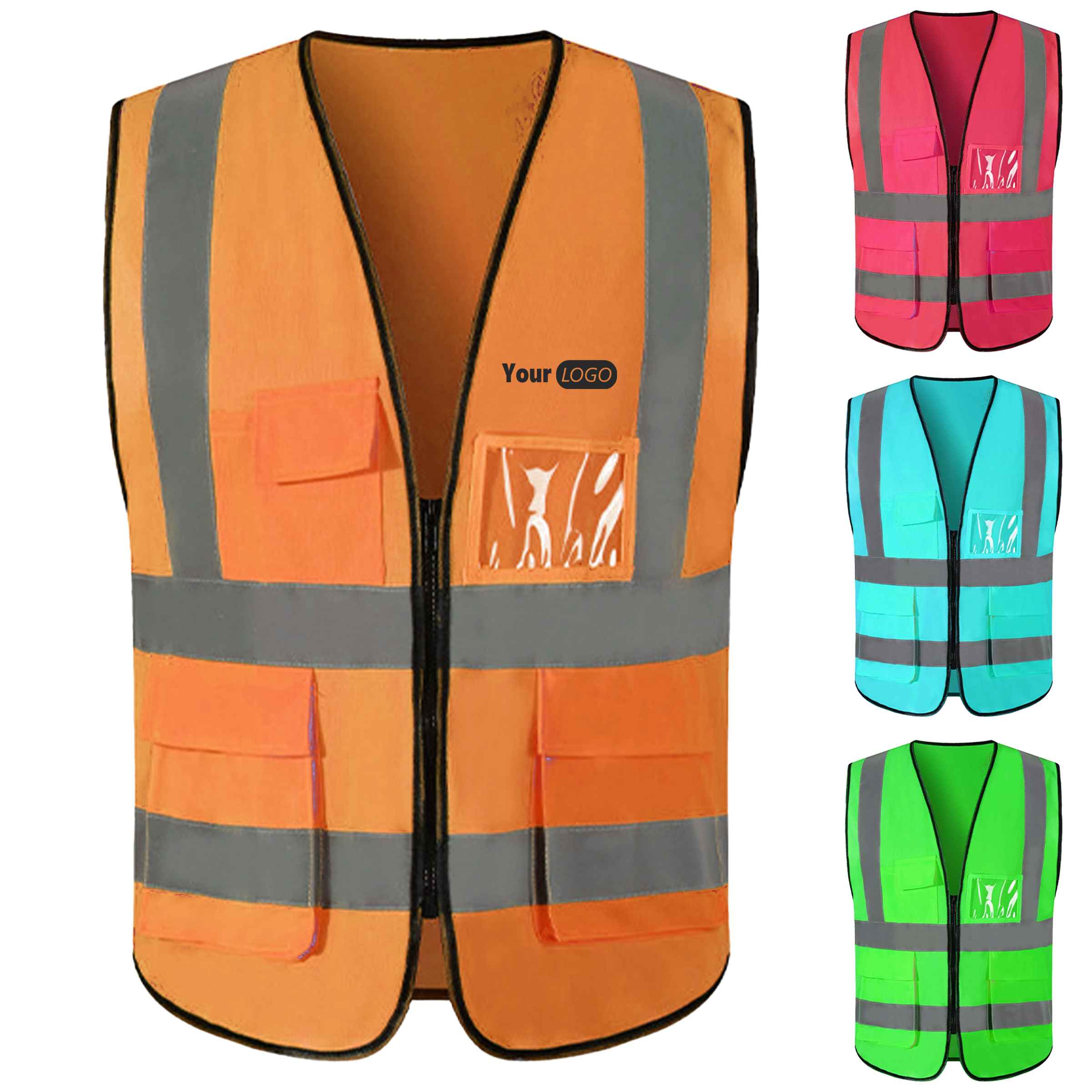 Other Organic Material Custom Reflective Vest with Pockets 3