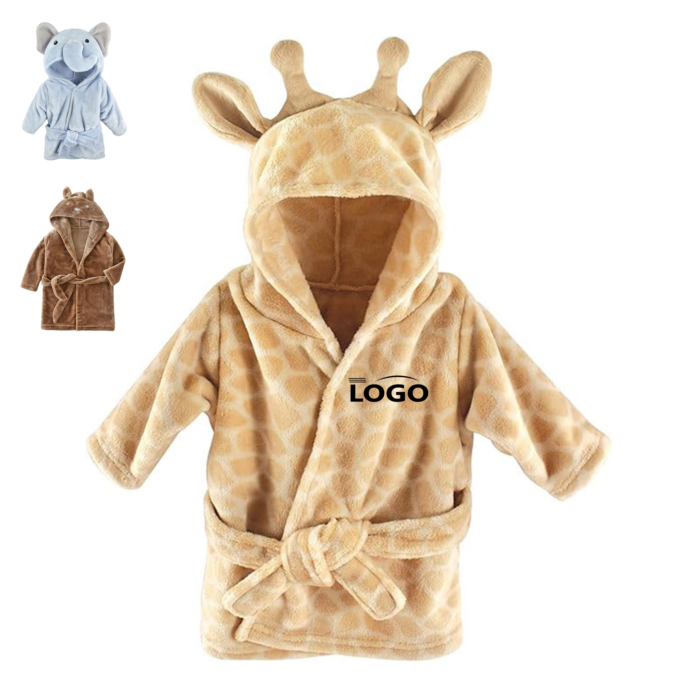 Soft Flannel Kids' Bathrobe with Cute Animal Styles 4