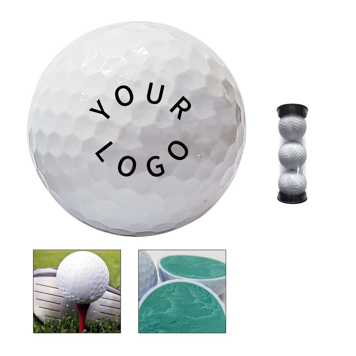 Three Golf Balls in Tube for Training or Events 2