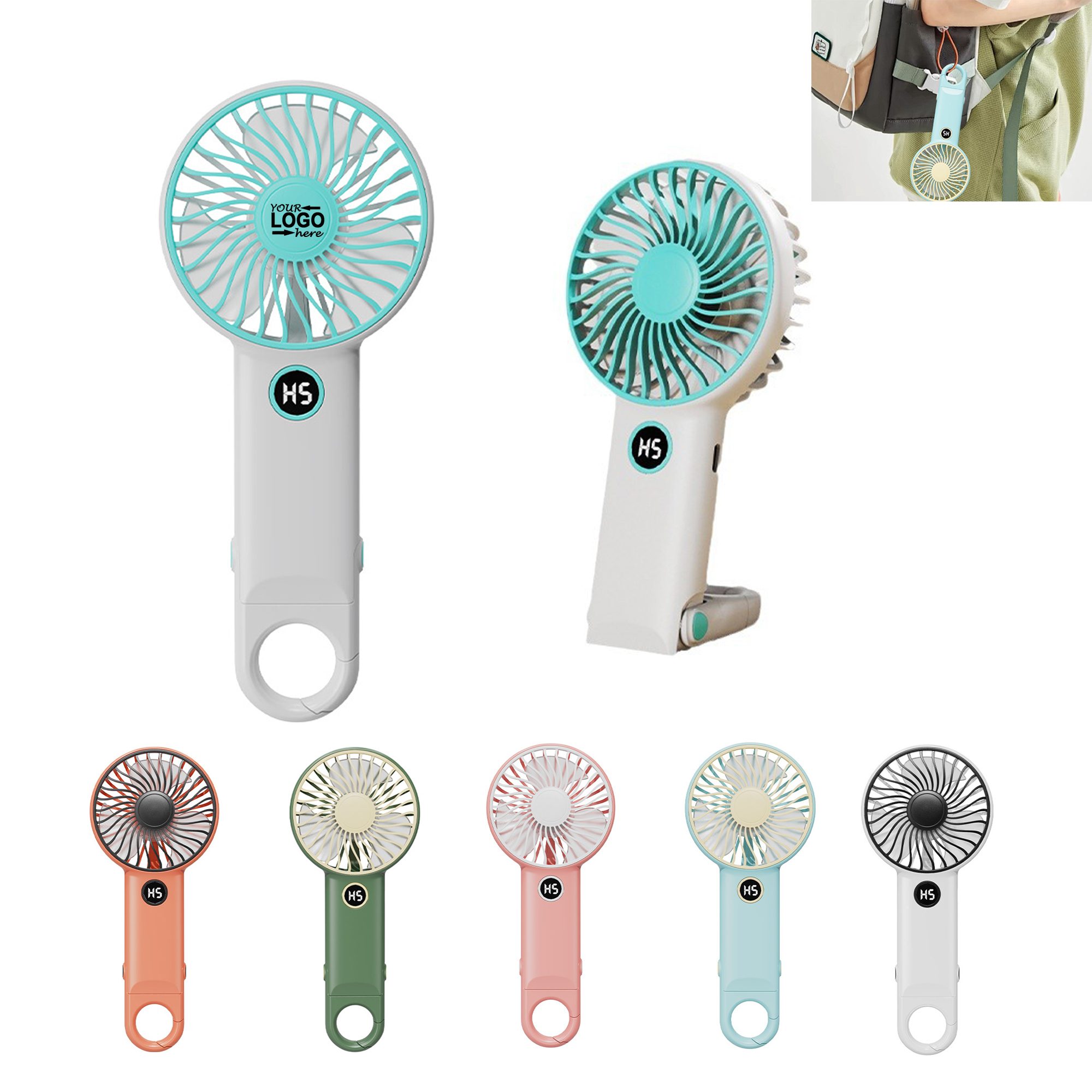 Mini Handheld Carabiner Clip Fan 2
