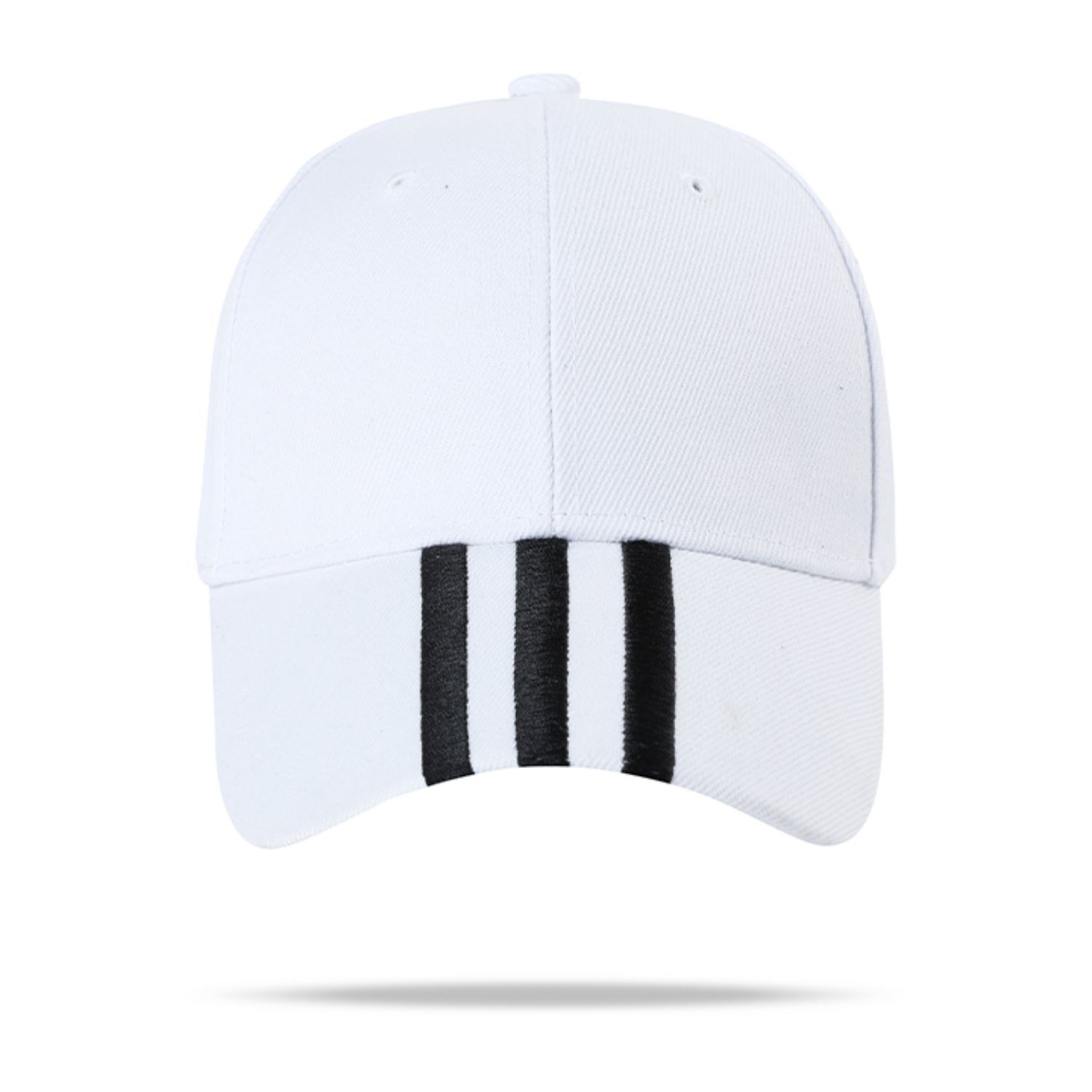 100% Cotton Full Color Mid-Striped Caps w/ Single Buckle