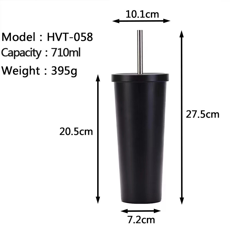 24Oz Stainless Steel Vacuum Insulated Tumbler With Straw Lid 5