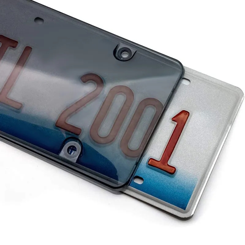 2 Pack Unbreakable License Plate Tinted Covers Shields 4