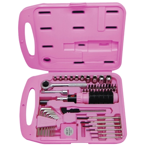 The Handyman 55 pc Tool Set - Pink 3