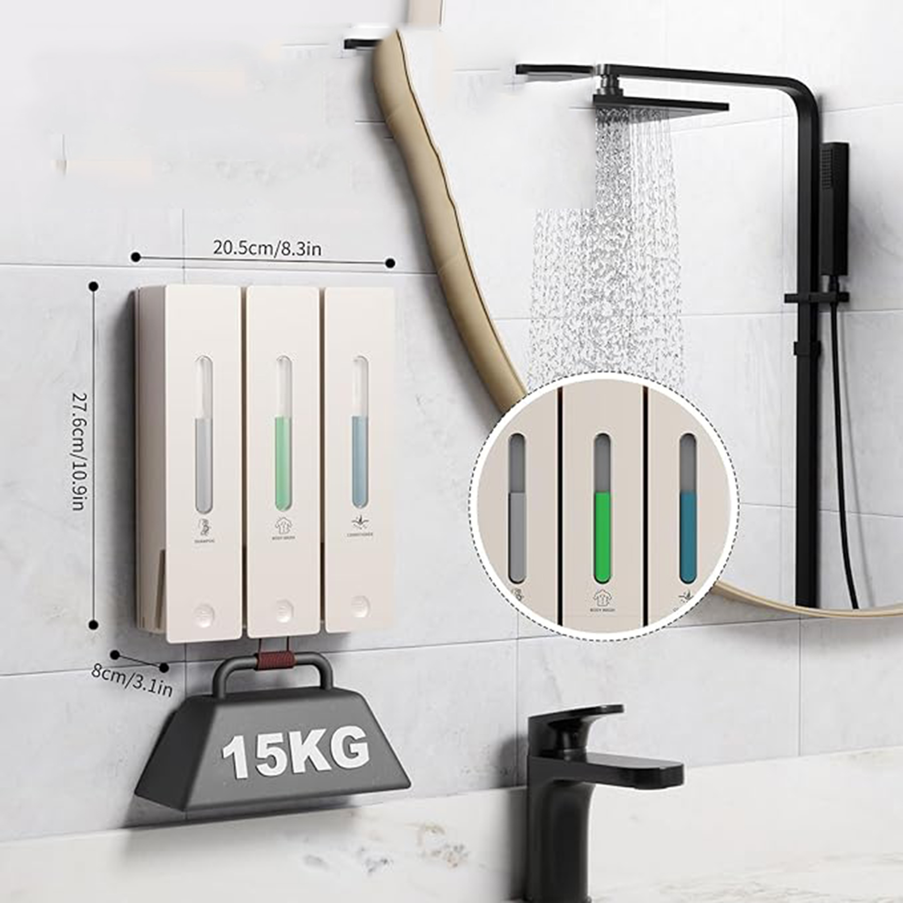 Shampoo and Conditioner Dispenser 2