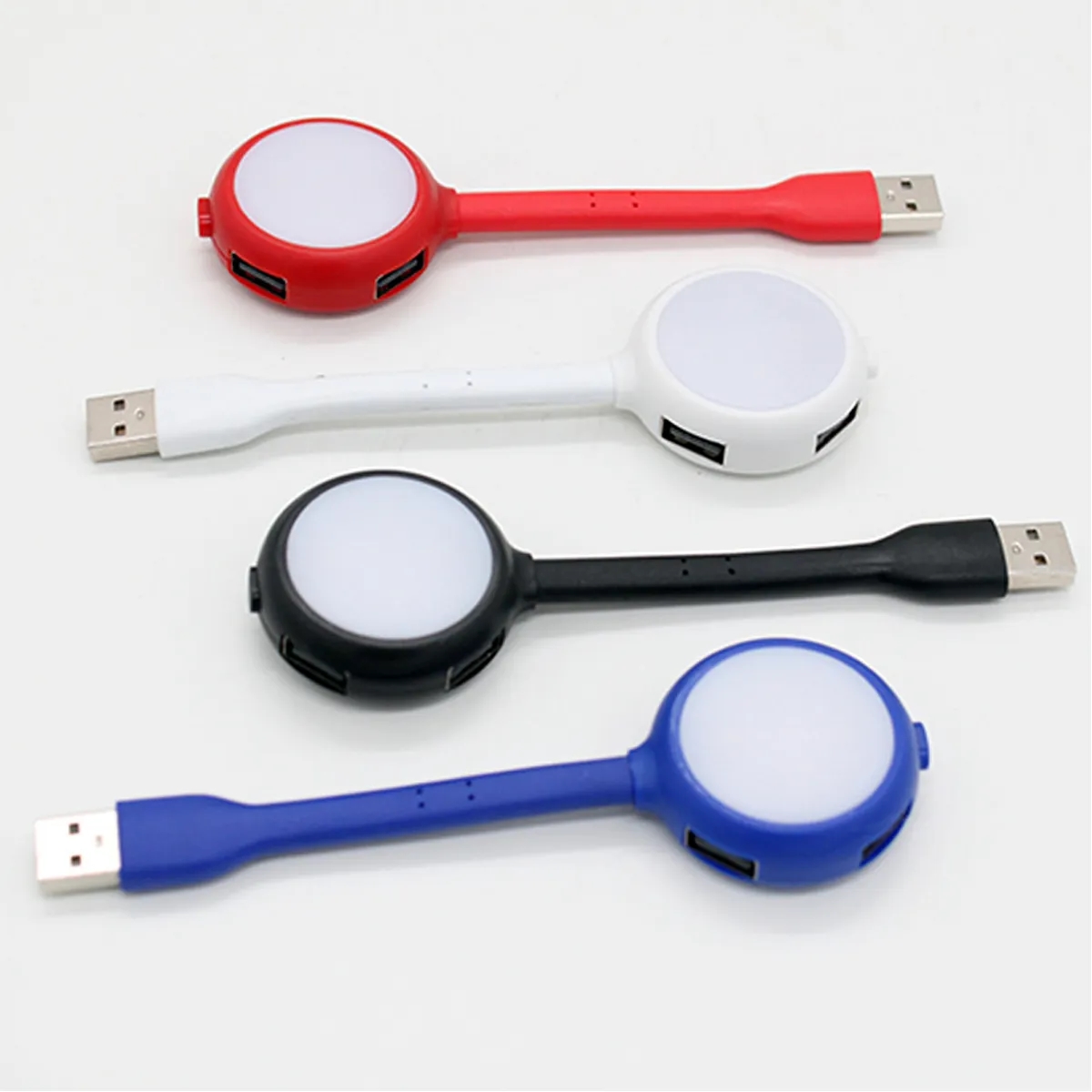 Mini Portable 4-Port USB Hub & Lightweight LED Light 6